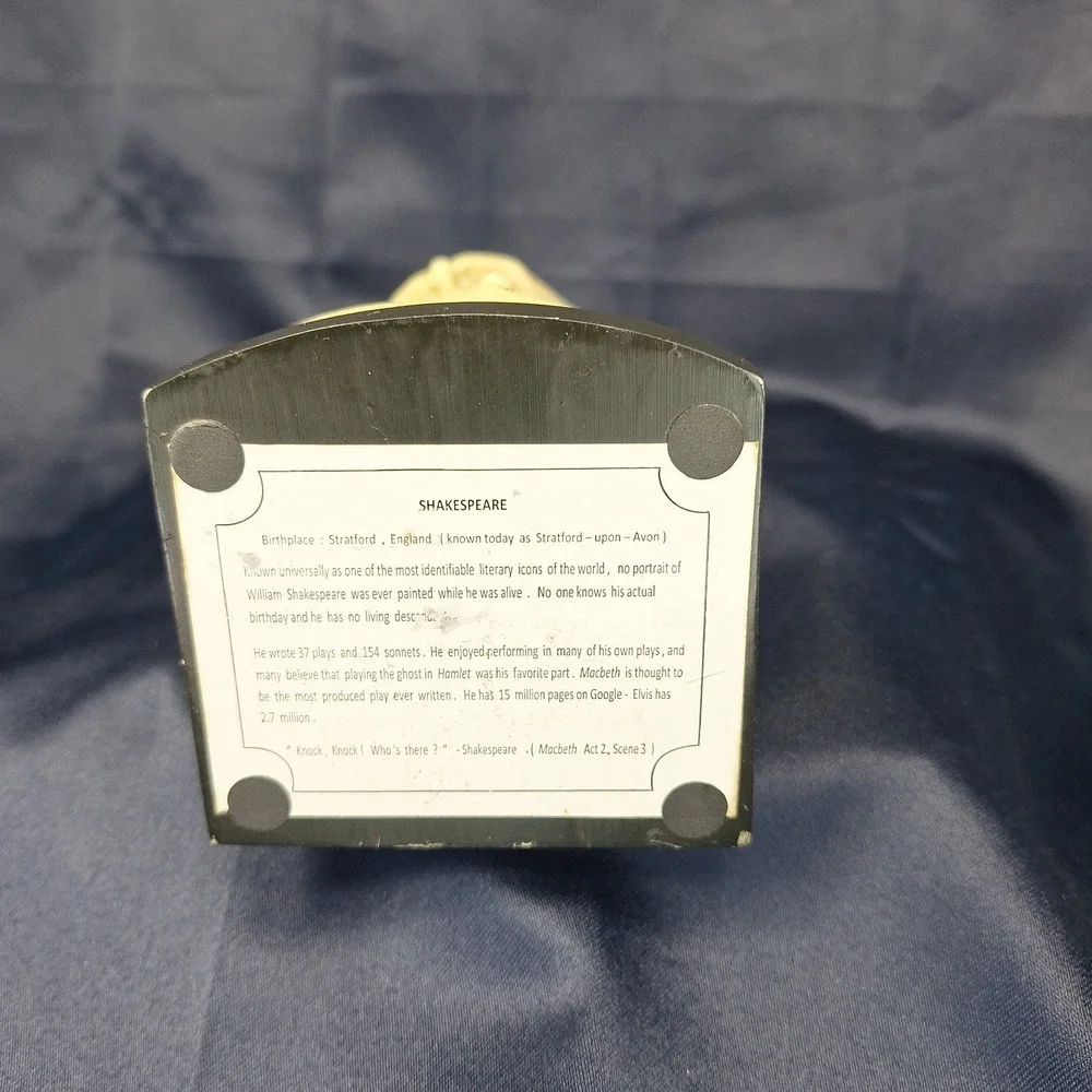 Decorative Solid Resin Shakespeare 7 inch Bust Desk Pen Holder